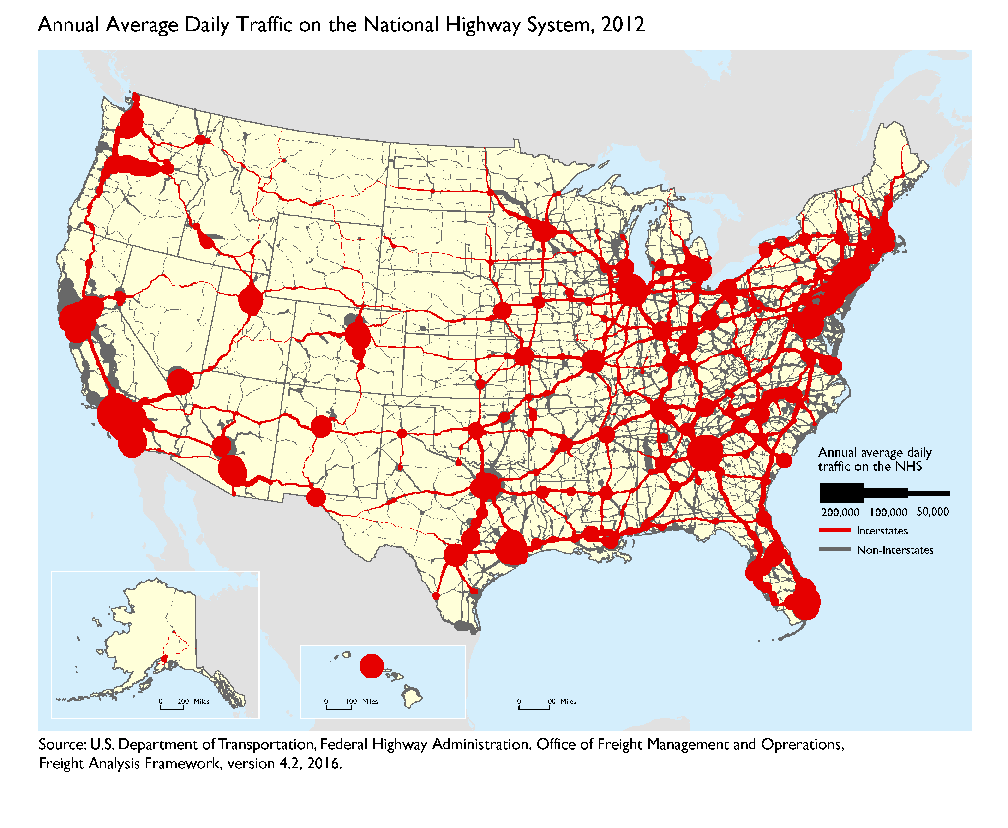 Annual Average Daily Traffic on the National Highway System 2012